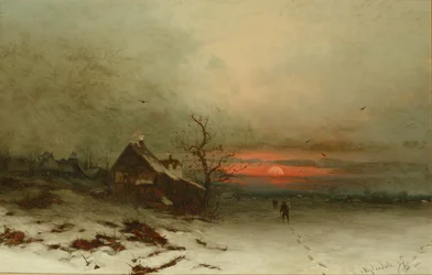Voltando para casa ao pôr do sol