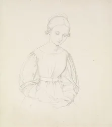 Retrato da esposa do artista, Nina, c. 1830 (grafite no papel)