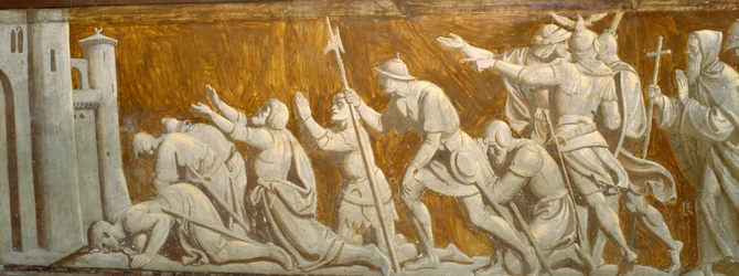 Os cruzados em frente às muralhas de Jerusalém