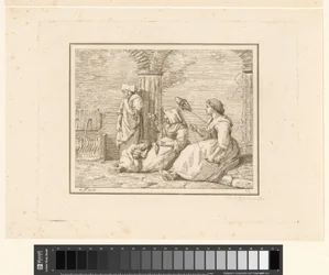 mulheres girando Cenas da vida cotidiana na Itália (título da série) Figura prese dal vero (título da série no objeto)