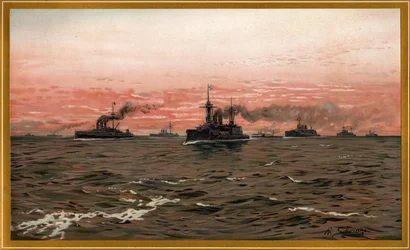O autor morreu em 1913, pelo que esta obra é do domínio público no seu país de origem e noutros países e áreas onde o prazo de direitos de autor é a vida do autor mais 100 anos ou menos.  Deve também incluir uma etiqueta de domínio público dos Estados Unid