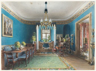 Desenho, O Quarto Azul, Schloss Fischbach, 1846
