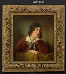 Antonie Amerling com a cabeça apoiada na mão (primeira esposa do artista)