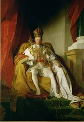 O imperador Francisco I com as vestes de coroação do Império Austríaco ...