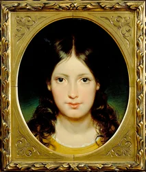 ""Garota"" (Moça) Pintura de Friedrich Ritter von Amerling (1803-1887) cerca de 1838 - Óleo sobre tela Dim 39,5x32,5 cm Galeria Moravska, Brno