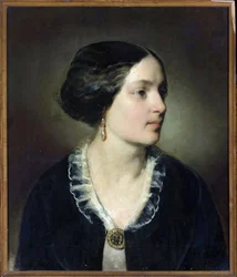 Retrato da Condessa Katarzyna Potocka (1825-1907), nee Branicka - Friedrich Ritter von Amerling (1803-1887). Óleo sobre tela