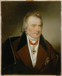 Professor Dr. Ignaz Rudolf Bischoff von Altenstern, médico-chefe do exército austríaco, primeiro patrono de Amerling ... (pintura sobre tela)
