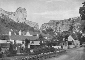 O penhasco do leão, Cheddar, c1896