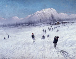 Tarde de inverno sob Ulriken (Bergen) (óleo sobre tela)
