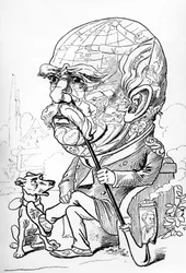 Caricatura de Bismark publicada na revista Nebelspalter de 2 de março de 1889 (gravura)