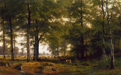 Uma Paisagem arborizada com um Cowherd