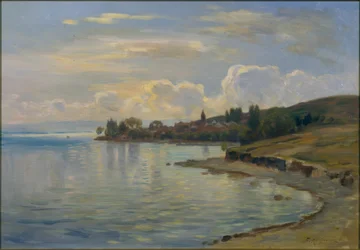 Paisagem do Lago Lemano na costa da Sabóia (em francês: Paysage lémanique de la côte de Savoie)