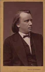 Retrato do compositor Johannes Brahms 1833-1897, c. 1875.