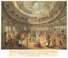 Vista interior do Jardim de Inverno do Povo Alemão. Interior do Jardim de Inverno Alemão..., 1856.