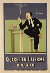 Reprodução de um cartaz publicitário dos cigarros 