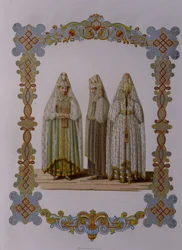 Trajes de donzelas de Torzhok Da série Clothing of the Russian state, 1851