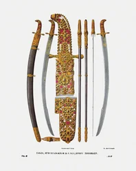 O sabre do Grande Príncipe Vladimir II Monomakh de Kiev, década de 1840