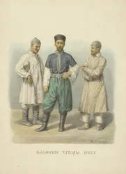 Kazan Tatars, ilustração da série Vestuário do estado russo, 1869