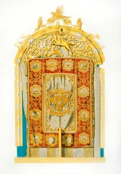 O trono infantil de Pedro o Grande - placa das "Antiguidades do Estado da Rússia".
