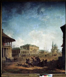 Vue de la ville de Nikolaev (Nikolayev) na Ucrânia (Vista da cidade de Nikolayev). Pintura de Fiodor Yakovlevich Alexeev (1753-1824)