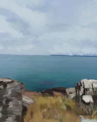 Vista para o mar do topo da falésia