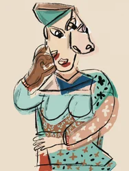 Retrato de uma Mulher em Estilo Cubista