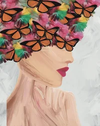 Mulher Elegante como uma Borboleta