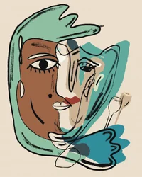 Rosto abstrato moderno