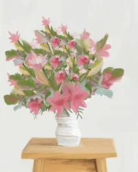 Flores cor-de-rosa com um toque pictórico