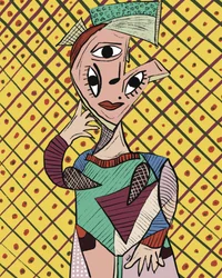 Retrato cubista vibrante