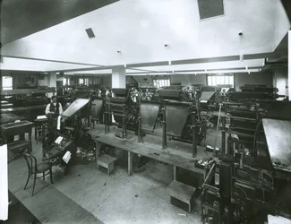 Sala de Imprensa do New York Evening Post (foto de gelatina prateada)