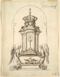 Desenho, Projeto de uma Porta de Tabernáculo a ser Executada em Bronze, ca. 1725