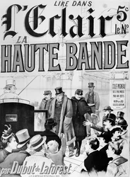 Cartaz publicitário do romance &39;La Haute Bande&39;, que trata do caso do Panamá, c. 1892-95
