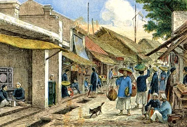 Artesãos numa aldeia anamita, c.1900 (ilustração)