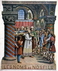 Carlos Magno e a escola, c.1900 (ilustração)