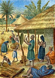 Aldeia no Sudão, c.1900-1910 (ilustração)