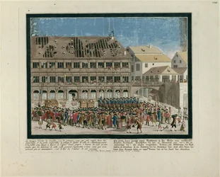 O dia de 21 de julho de 1789. O assalto à prefeitura de Estrasburgo em 21 de julho de 1789, c. 1790.