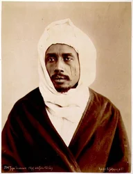 Retrato de um chefe sudanês da tribo Galieh (foto sépia)