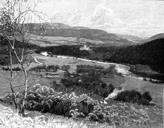 Castelo de Balmoral de Craig Nordie, Escócia, 1900.