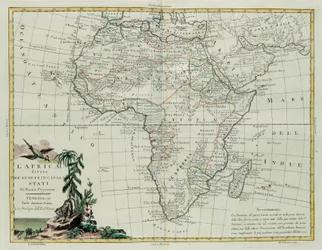 África dividida em seus principais estados, gravada por G. Zuliani, tirada de Tomé do Novo Atlas publicada em Veneza em 1776 por Antonio Zatta, Coleção Particular