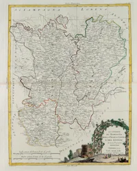 Governos da Borgonha, Franca Contea e Lyon, gravura de G. Zuliani tirada de Tomé I do Atlas mais novo publicado em Veneza em 1777 por Antonio Zatta, Coleção Particular