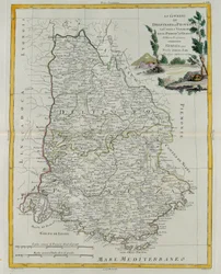 Governos de Delfim, Provença, Condado de Venaissin e Principado de Orange, gravura de G. Zuliani tirada de Tomé do Novo Atlas publicada em Veneza em 1777 por Antonio Zatta, Priv