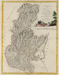 Terreno do Estado do Vêneto: Brescia, gravura de G. Zuliani tirada de Tomé II do "Atlas Mais Novo" publicado em Veneza em 1783 por Antonio Zatta, Coleção Particular