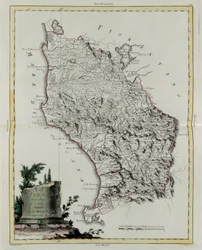 Território de Pisa, gravura de G. Zuliani tirada de Tome II do "Atlas Mais Novo" publicado em Veneza em 1783 por Antonio Zatta, Coleção Particular