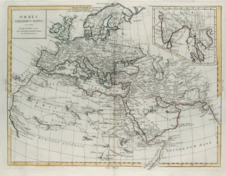 Mundo conhecido dos Antigos, gravura de G. Zuliani tirada de Tomo IV do Atlas mais Novo publicado em Veneza em 1785 por Antonio Zatta, Coleção Particular