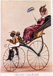 Velocycalèche. Litografia de Darlinghe após Gosthiaux