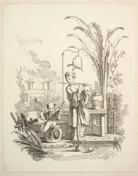 Flautista e um timpanista infantil, ca. 1742.