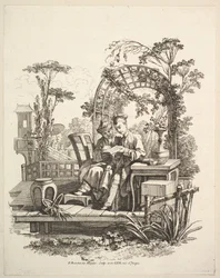 Homem e mulher Reading, ca. 1742