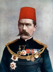 Horatio Herbert Kitchener, 1º Earl Kitchener, marechal de campo britânico, diplomata e estadista, 1902.