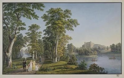 Vista do Palácio em Gatchina do Parque, 1753